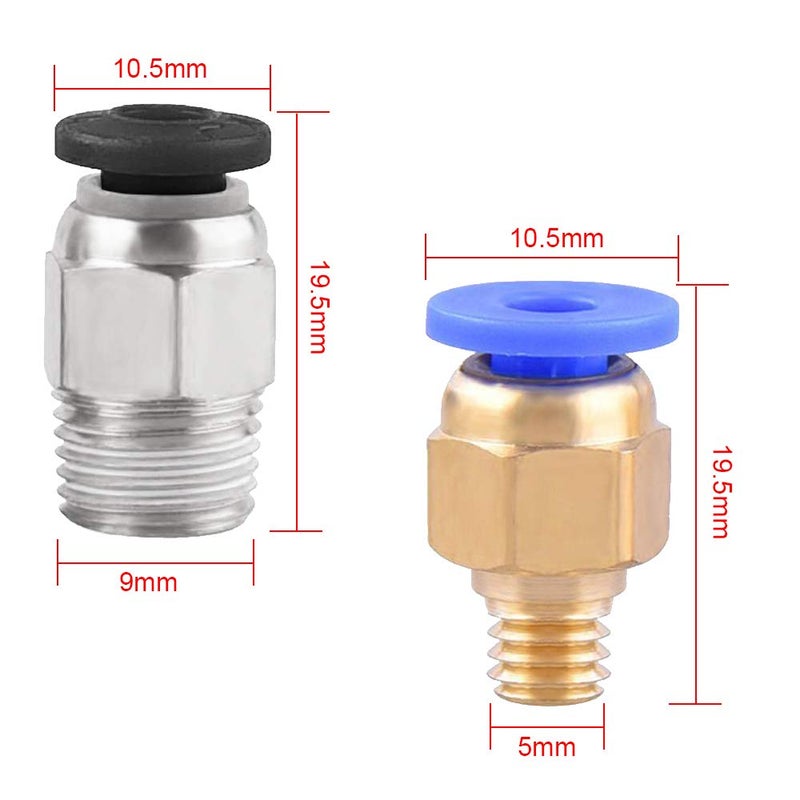 SIQUK 5 Pieces Teflon Tube PTFE Tubing (1M) with 10 Pieces PC4-M6 Fittings and 10 Pieces PC4-M10 Fitting Connector for 3D Printer 1.75mm Filament - Image 5